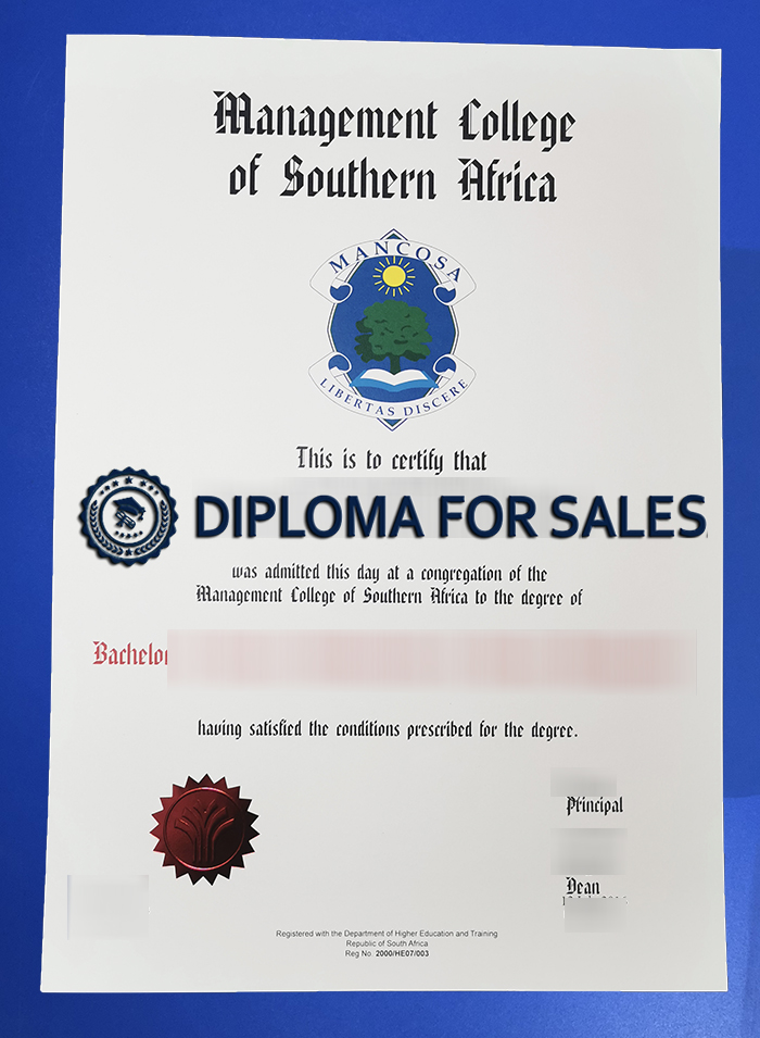 Fake MANCOSA Diploma