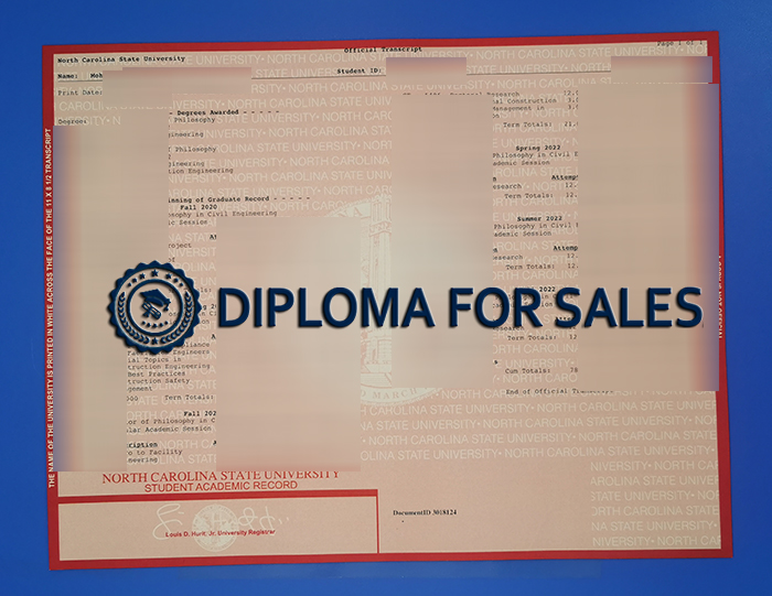 Fake NCSU Transcript