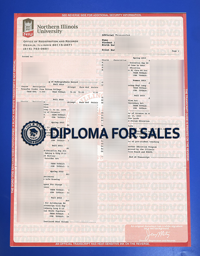 Fake NIU Transcript