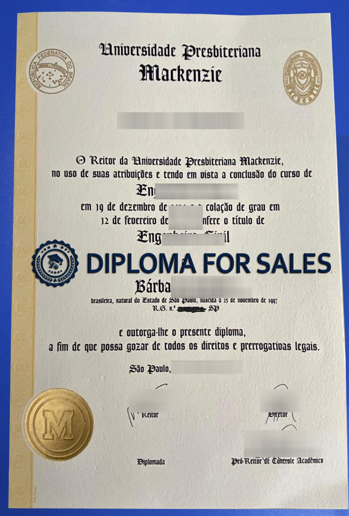 Fake Mackenzie Presbyterian University Diploma