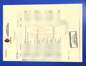 Fake UKZN Transcript