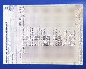 Wits University Transcript