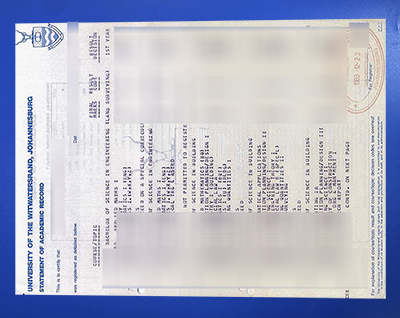 Wits University Transcript