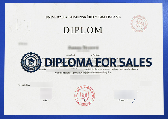 Fake Univerzita Komenského v Bratislave Diploma