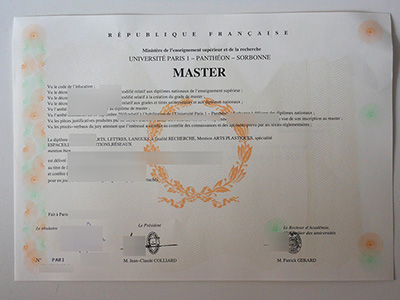 Fake Université Paris 1 Panthéon-Sorbonne Diploma