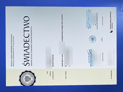 fake WSB University in Poznań Diploma