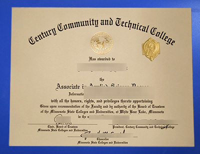 Fake Century Community and Technical College Diploma
