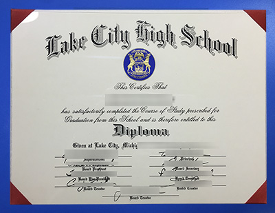 fake Lake City High School Diploma