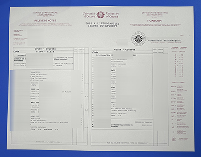 Fake University of Ottawa Transcript