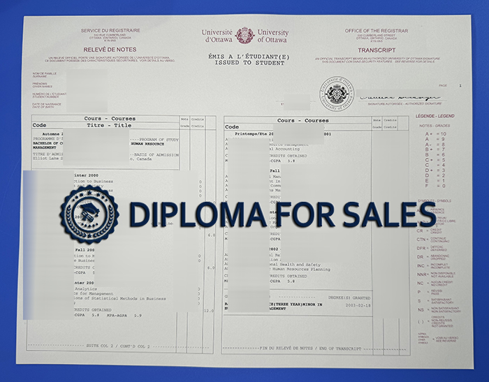 Fake University of Ottawa Transcript Fake University of Ottawa Transcript