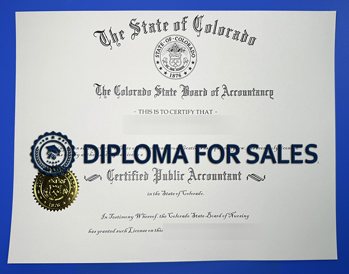 Fake Colorado CPA Certificate