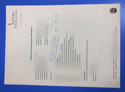 Fake Aston Business School Transcript