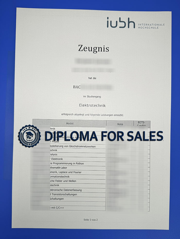 IUBH Zeugnis IUBH Zeugnis