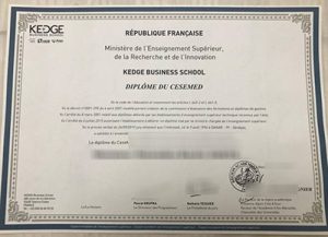 Fake KEDGE Business School Diploma