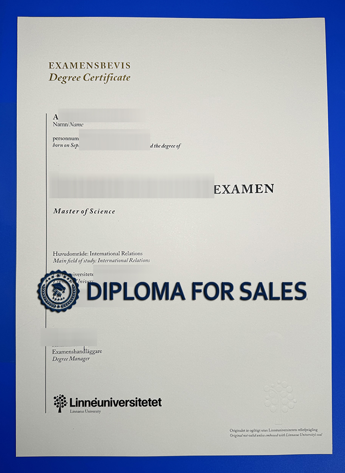 LNU Degree Certificate, Linnaeus University Diploma