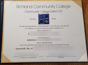 Fake Richland Community College Diploma