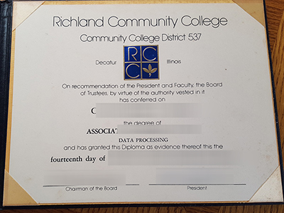 Fake Richland Community College Diploma