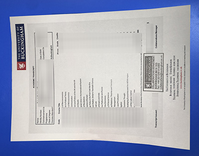 Fake University of Buckingham Transcript
