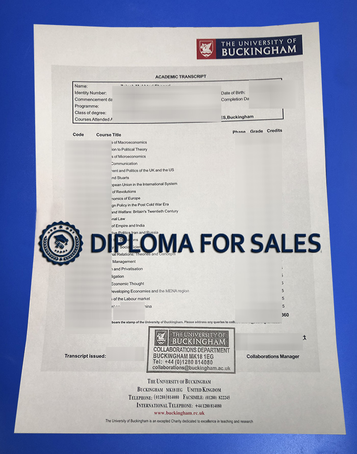 University of Buckingham Transcript