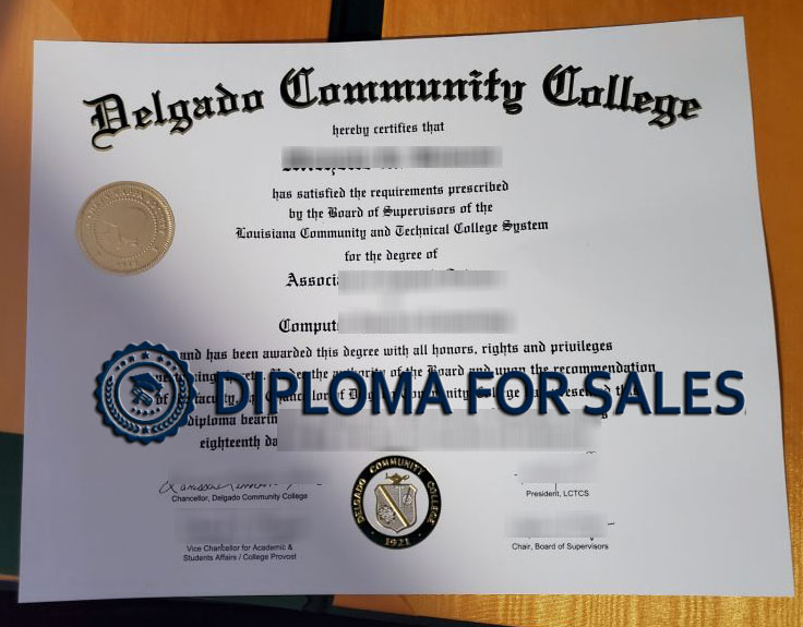 DCC Diploma, Delgado Community College Diploma