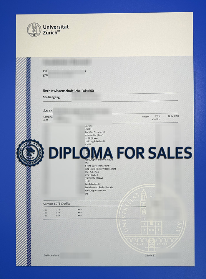 University of Zurich Transcript