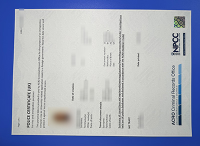 UK Police Certificate