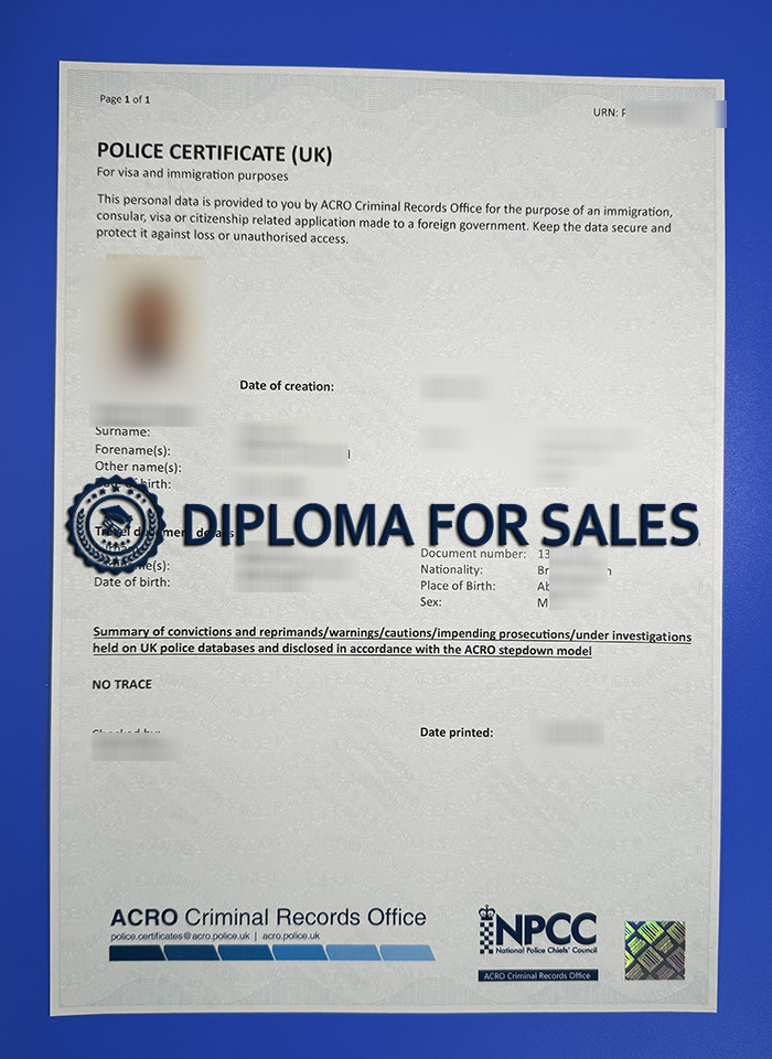 Police Certificate UK