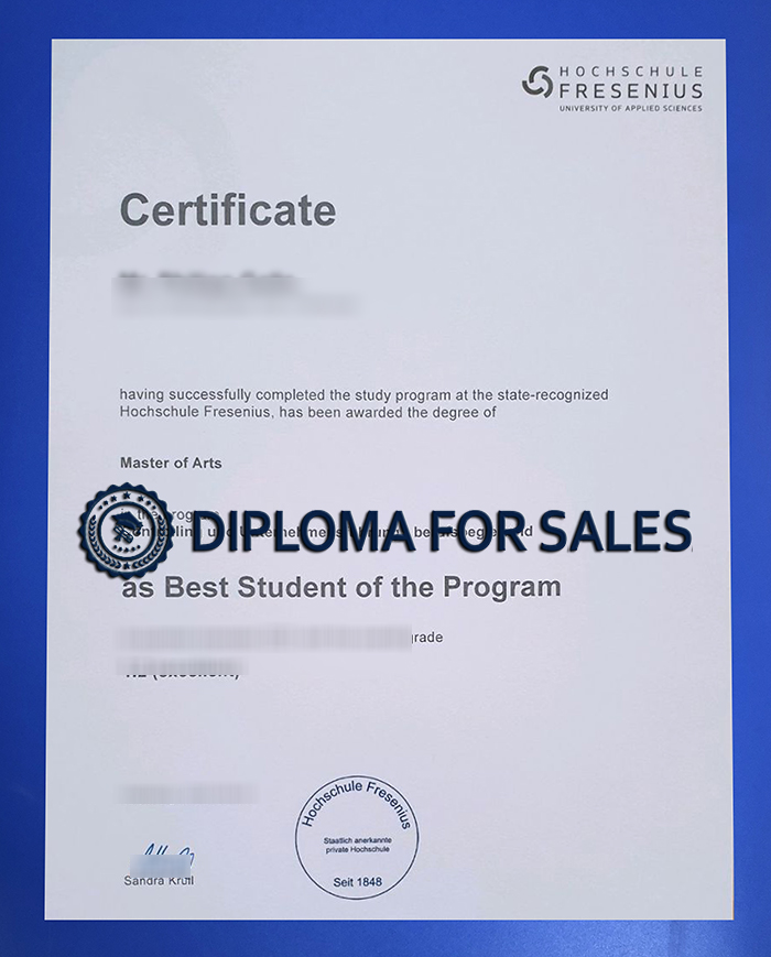 Charlotte Fresenius Hochschule Urkunde Charlotte Fresenius Hochschule Urkunde