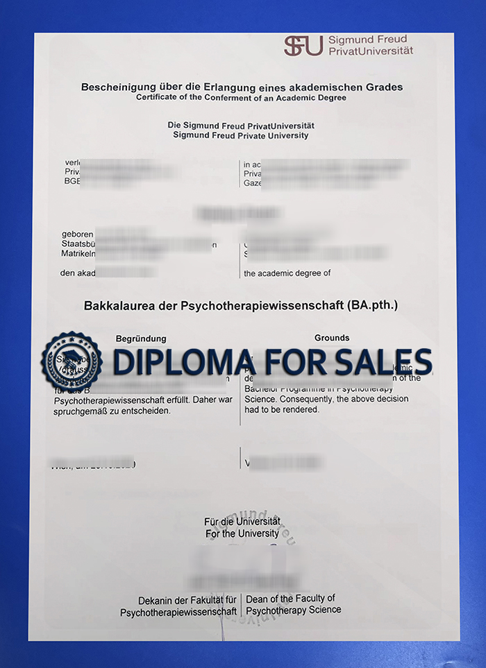 Sigmund Freud Privatuniversität Wien Diploma Sigmund Freud Privatuniversität Wien Diploma