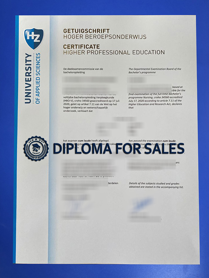 HZ University of Applied Sciences Diploma HZ University of Applied Sciences Diploma