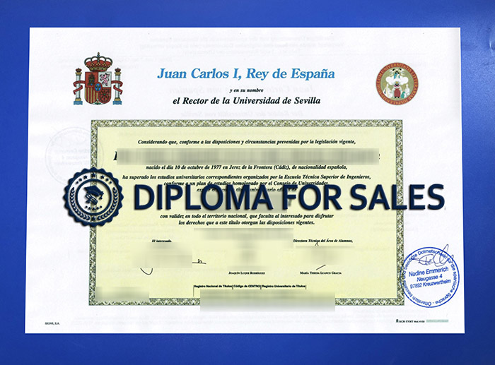 University of Seville Diploma, Universidad de Sevilla Diploma University of Seville Diploma, Universidad de Sevilla Diploma