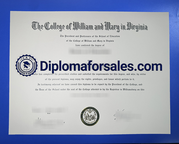 College of William & Mary Diploma, W&M Diploma College of William & Mary Diploma, W&M Diploma