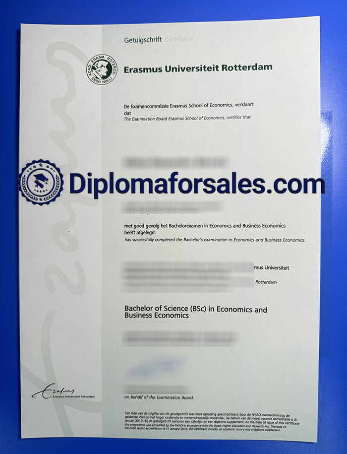 Erasmus Universiteit Rotterdam Getuigschrift, EUR Diploma