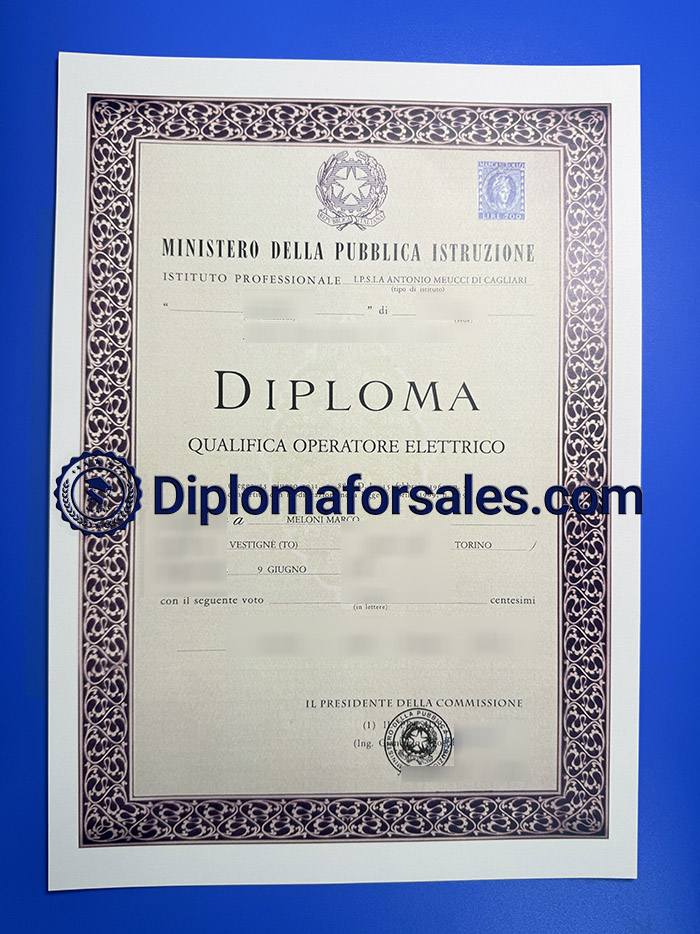 Ministero della Pubblica Istruzione – Istituto Professionale Diploma