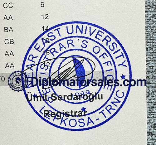 Near East University Transcript Seal Near East University Transcript Seal