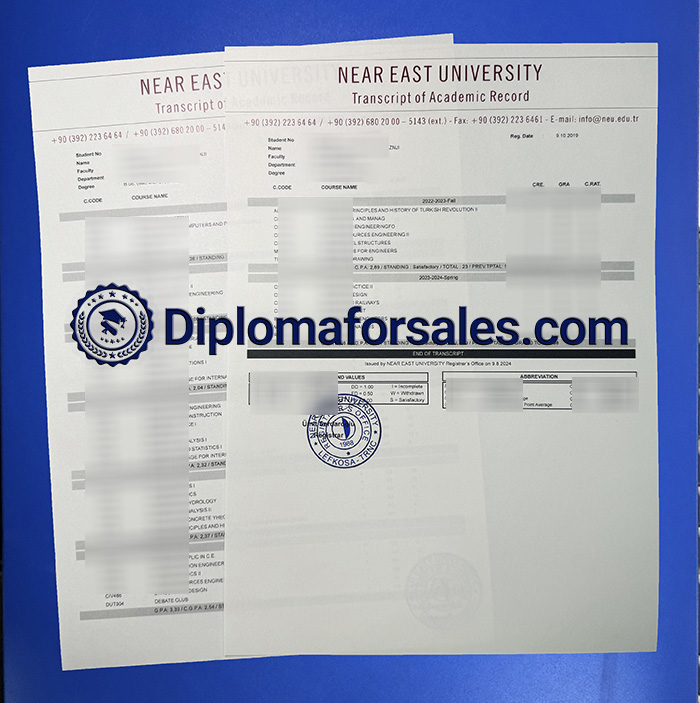 Near East University Transcript Near East University Transcript