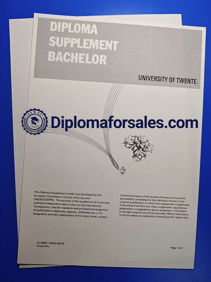 University of Twente Diploma supplement University of Twente Diploma supplement