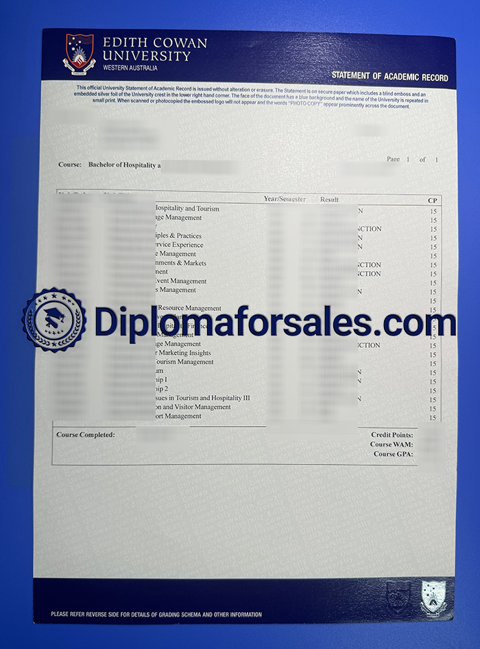 Edith Cowan University Transcript Edith Cowan University Transcript