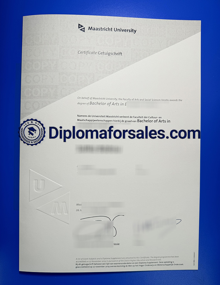 Universiteit Maastricht Getuigschrift, Maastricht University Diploma