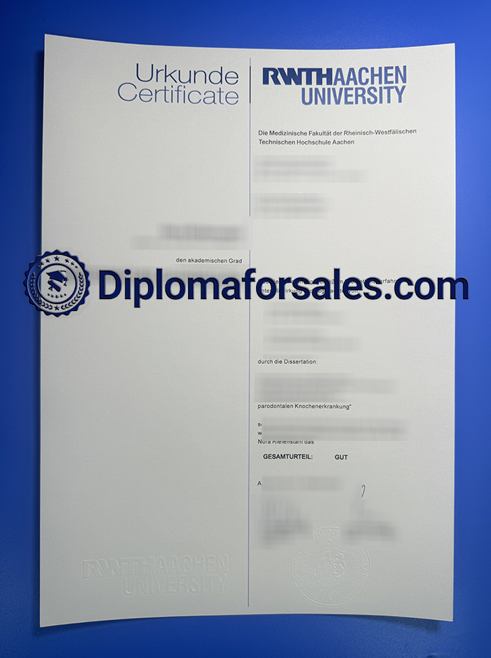 RWTH Aachen University Urkunde