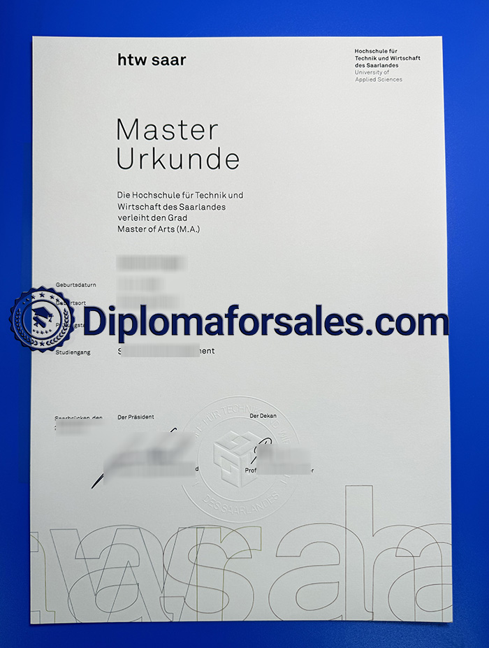 htw saar Urkunde, Hochschule für Technik und Wirtschaft des Saarlandes Urkunde htw saar Urkunde, Hochschule für Technik und Wirtschaft des Saarlandes Urkunde