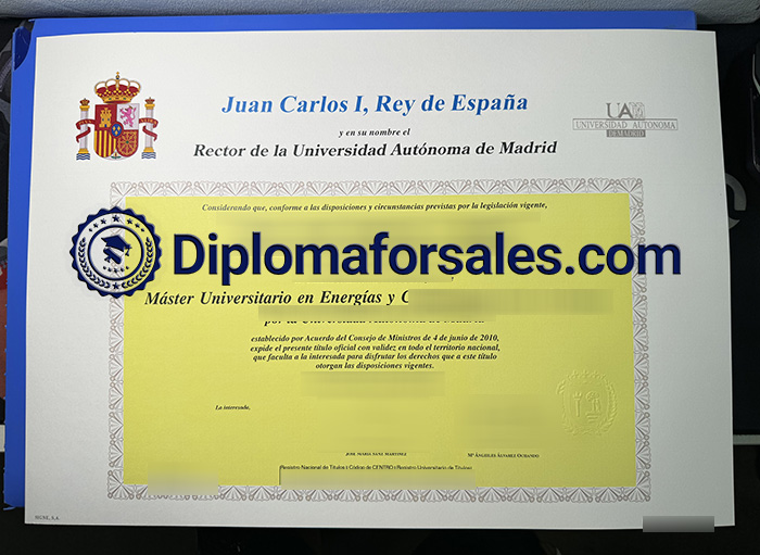 Universidad Autónoma de Madrid Diploma, UAM Diploma