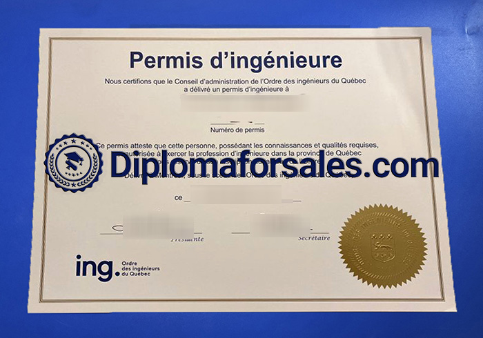 Permis d'ingénieur Certificate