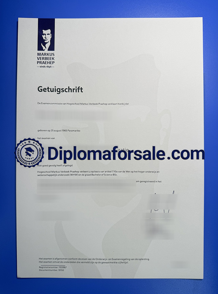 Markus Verbeek Praehep Getuigschrift