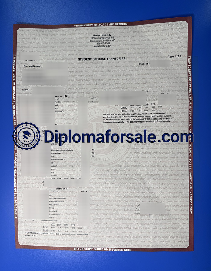 Bastyr University Transcript Bastyr University Transcript